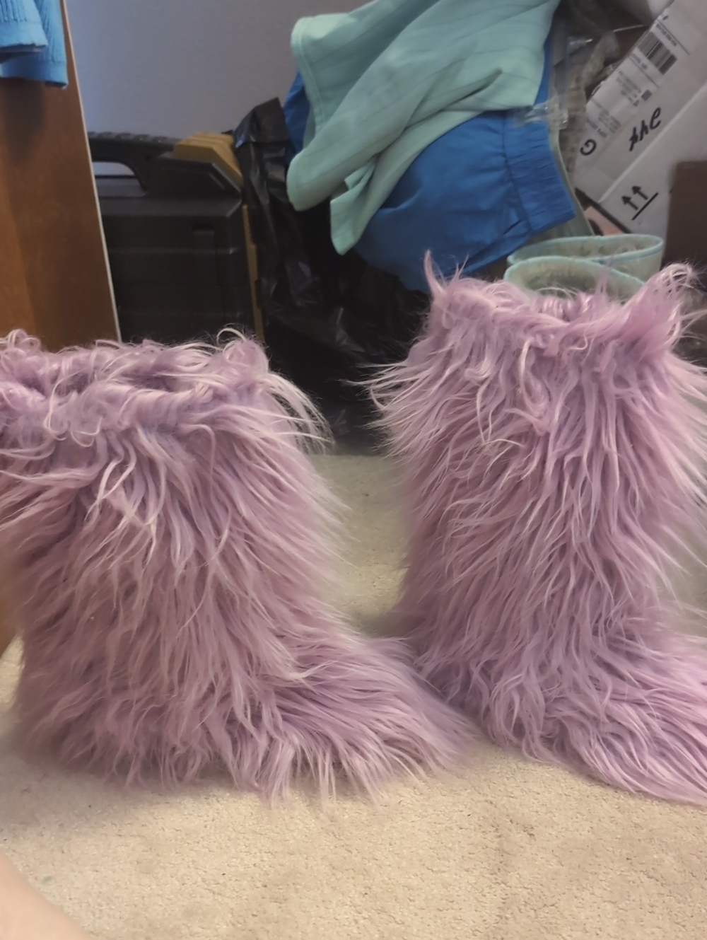 Rocket Dog Lavender Faux Fur Slipper Boots